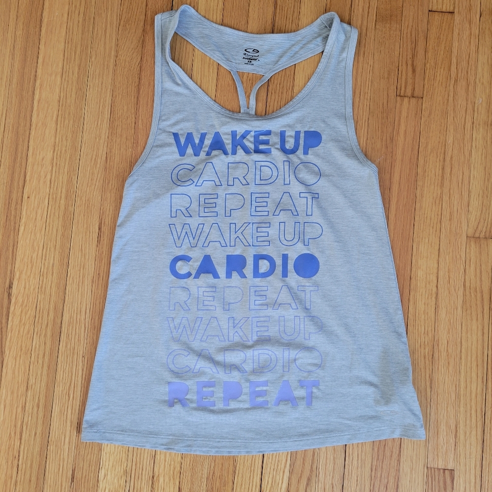 Gray Athletic Racer Back Tank Top